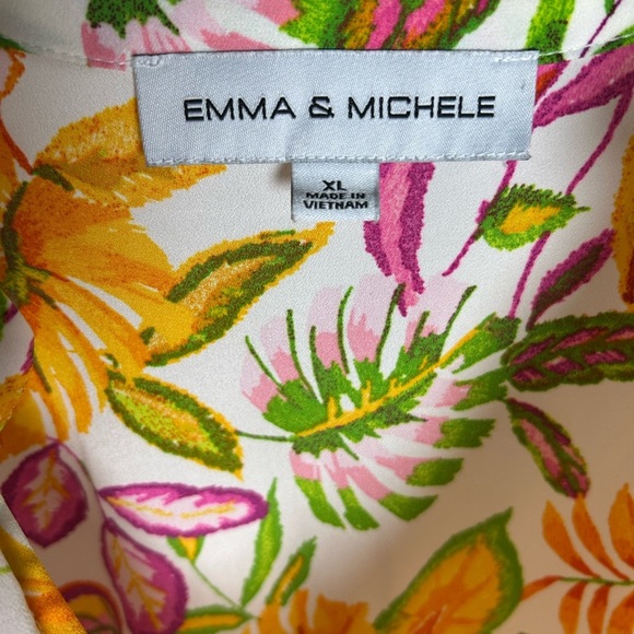 Emma & Michele Multicolor Leaf Print Midi Dress - Picture 3 of 3